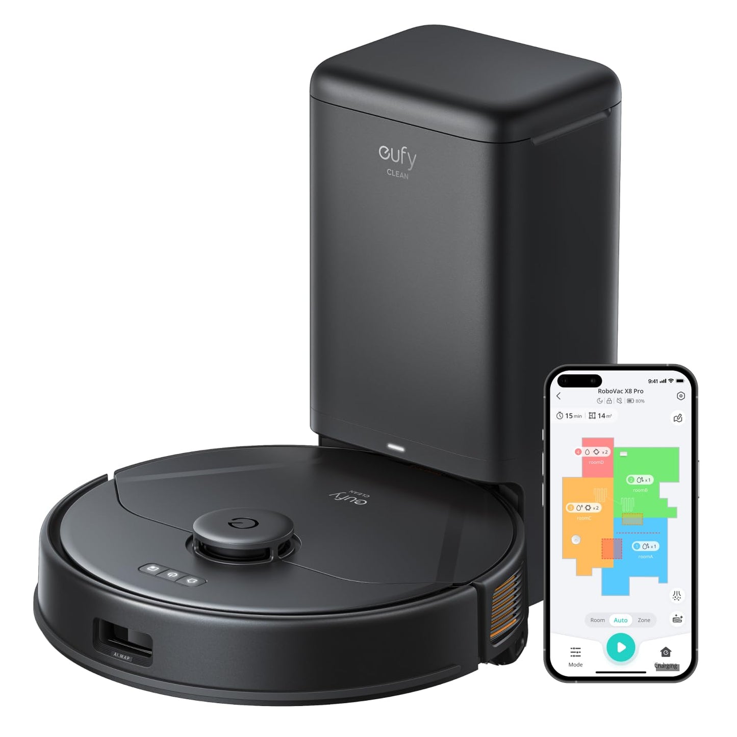 eufy Saugroboter Omni C20 mit All-in-One-Station,Auto-Entleerung, Auto-Wasch- und Trocknungsfunktion, 7.000Pa, 8,5cm Design, Staubsauger Roboter mit Wischfunktion,Kindersicherung