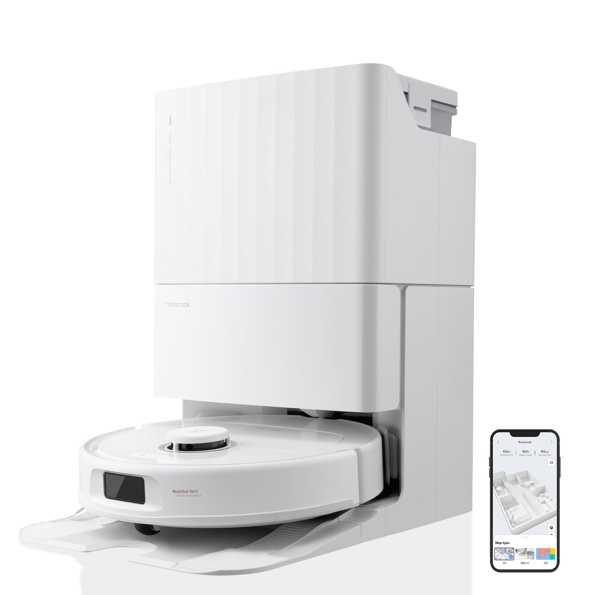 roborock Qrevo Pro Set Saugroboter mit Wischfunktion&Hebarem Wischmopp, 7000Pa, FlexiArm Design™ Kantenreinigung, 60 °C Heißwasser-Moppwäsche, zusätzlich 2 Wischmops, Roboterstaubsauger-Set(Schwarz)