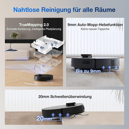 Deebot T30S Pro, 11,000Pa, Heißwasser-Wischung, ZeroTangle, TruEdge™, KI-Navigation