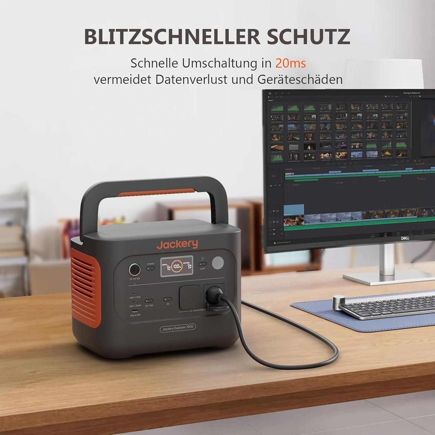 Jackery 1000 V2 Powerstation 1070Wh, 1500W, mit 200W Solarpanel & Schnellladung