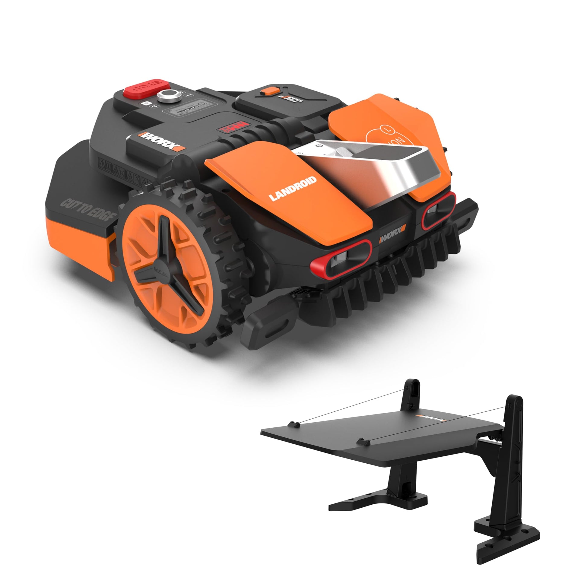 WORX Landroid M WR141E Mähroboter/Akkurasenmäher für kleine Gärten bis 500 qm/Selbstfahrender Rasenmäher für einen sauberen Rasenschnitt, Bunt