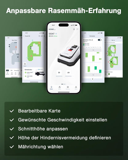 ECOVACS Goat A1600 RTK Mähroboter, 1600m², 330mm Schnitt, LiDAR RTK+Vision, 50% Steigung, Ohne Kabel