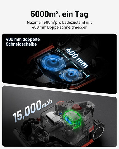 MAMMOTION LUBA 2 AWD 5000X Mähroboter 5000 m², NetRTK+Vision, ohne Kabel, 80 % Steigung