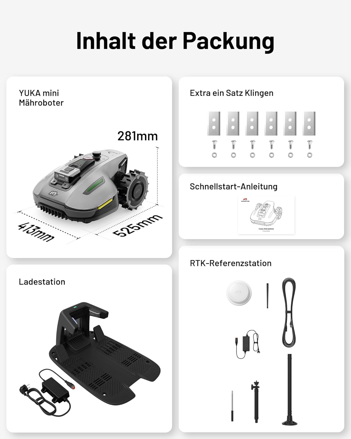 MAMMOTION YUKA und YUKA mini Serie Mähroboter (YUKA mini 700+Garage)