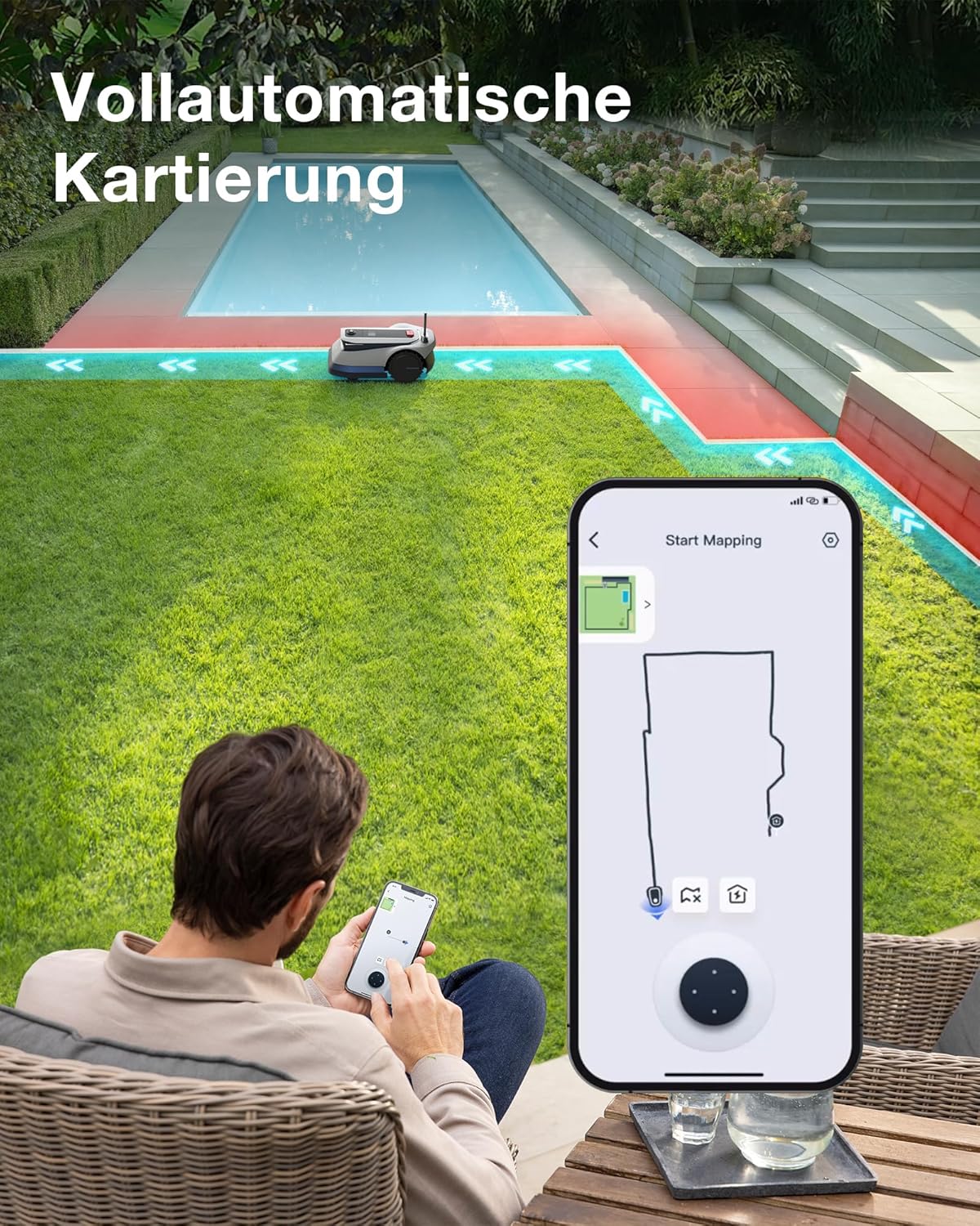 ECOVACS GOAT G1-800 Mähroboter 800 m², ohne Kabel, GPS & Hindernisvermeidung