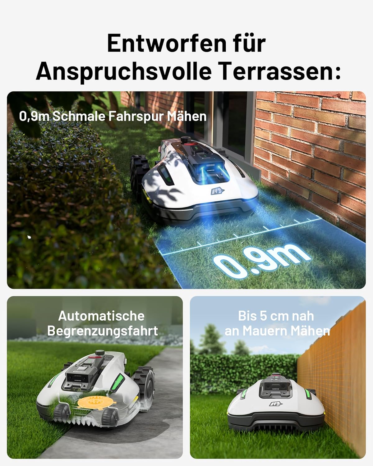 MAMMOTION YUKA Mini 500 Robotic Lawnmower, No Boundary Cable, 4G, Auto Mapping, 500m², 50% Incline