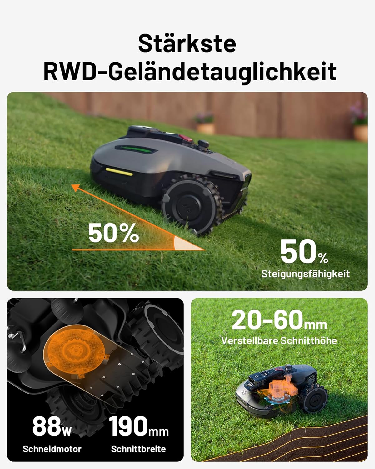 MAMMOTION YUKA und YUKA mini Serie Mähroboter (YUKA mini 700+Garage)