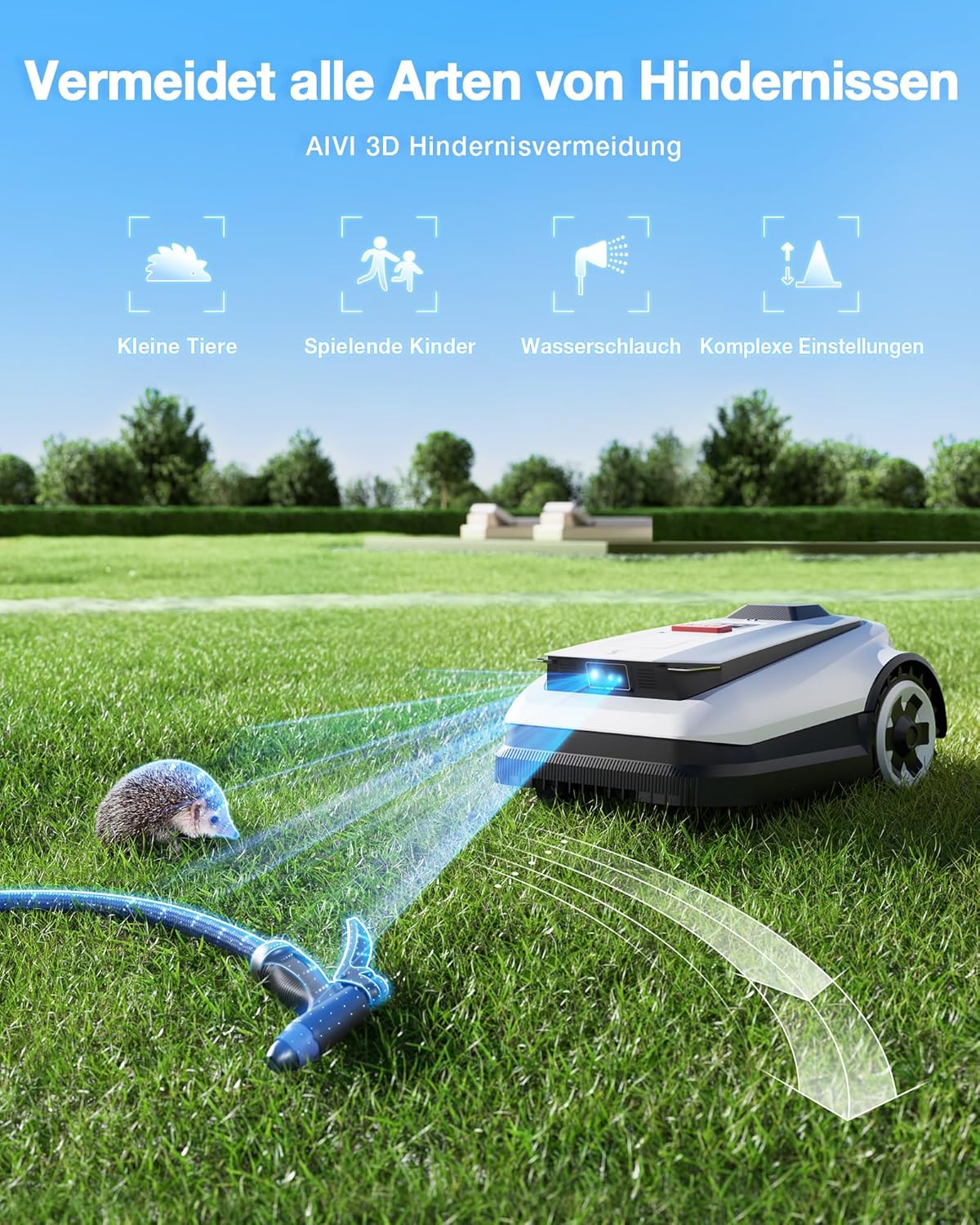 ECOVACS Goat A1600 RTK Mähroboter, 1600m², 330mm Schnitt, LiDAR RTK+Vision, 50% Steigung, Ohne Kabel