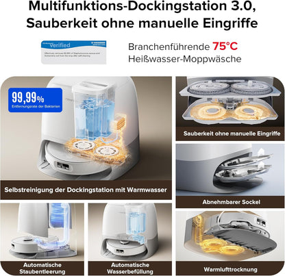 Roborock Qrevo Curv, 18,500Pa, Hebemopp, 75°C Wäsche, Anti-Tangle, Sprachsteuerung