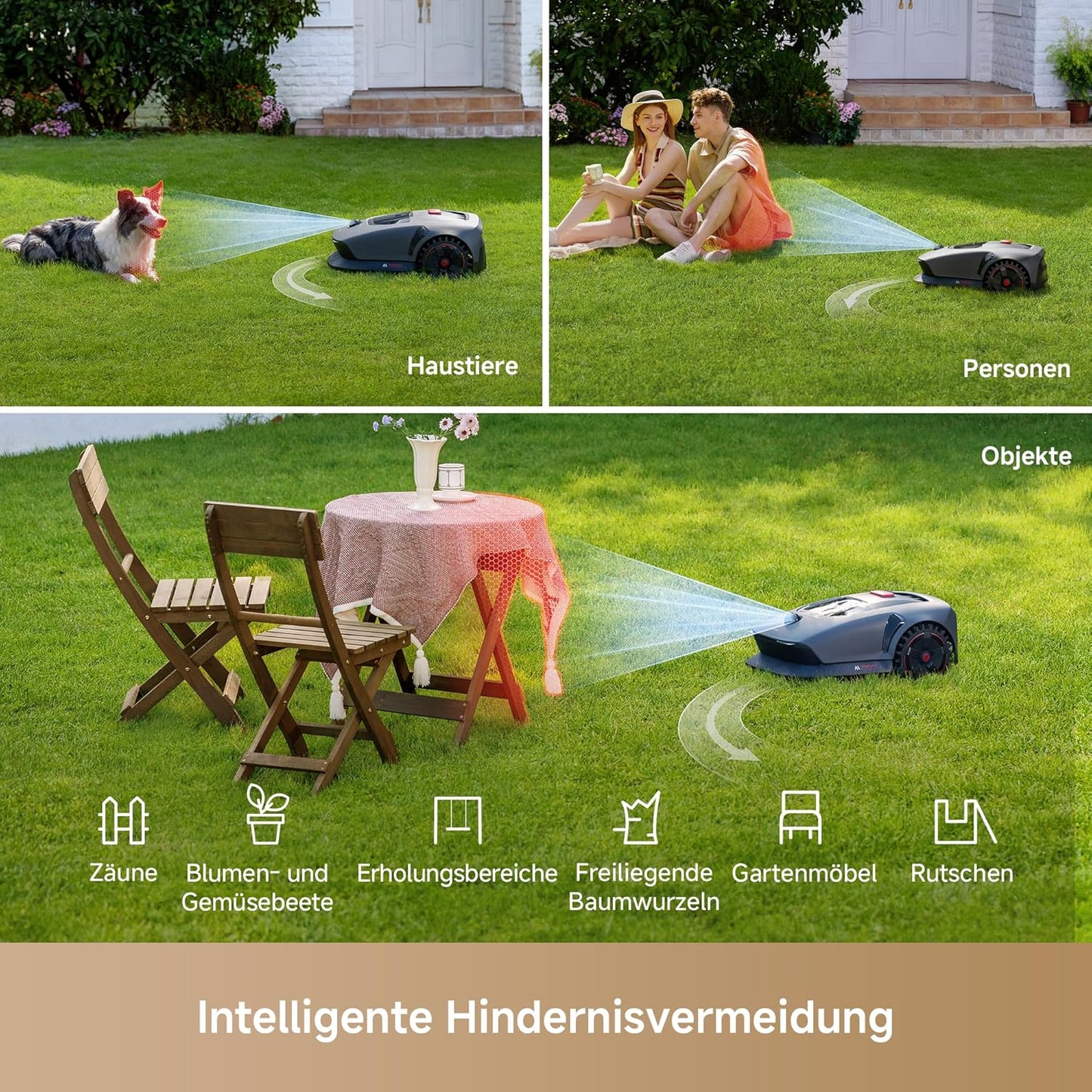 MOVA 1000 Mähroboter 1000 m², 3D-LiDAR & App-Steuerung