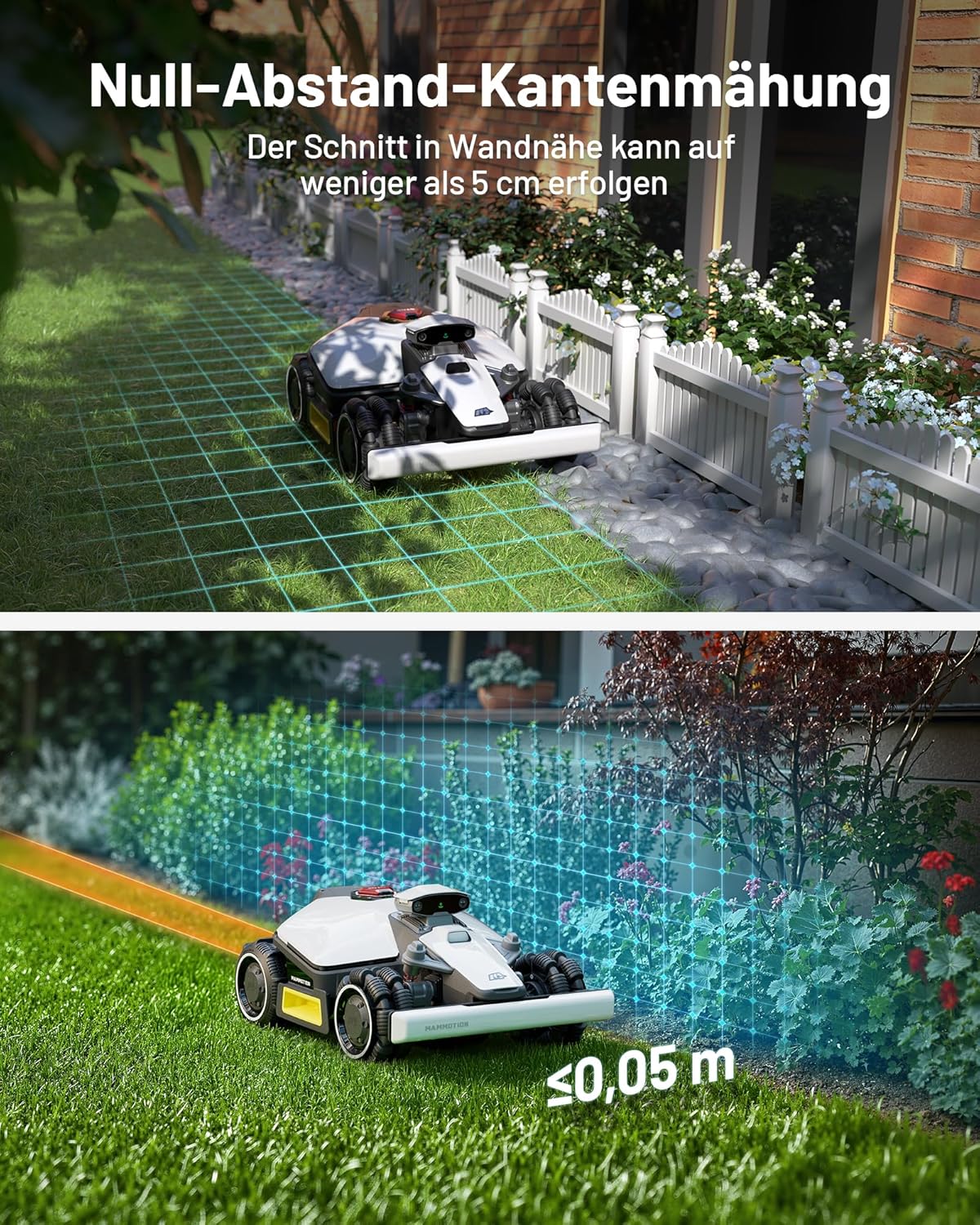 MAMMOTION LUBA mini AWD 800, 800m², Ohne Kabel, NetRTK+Vision, 4G, 80% Steigung