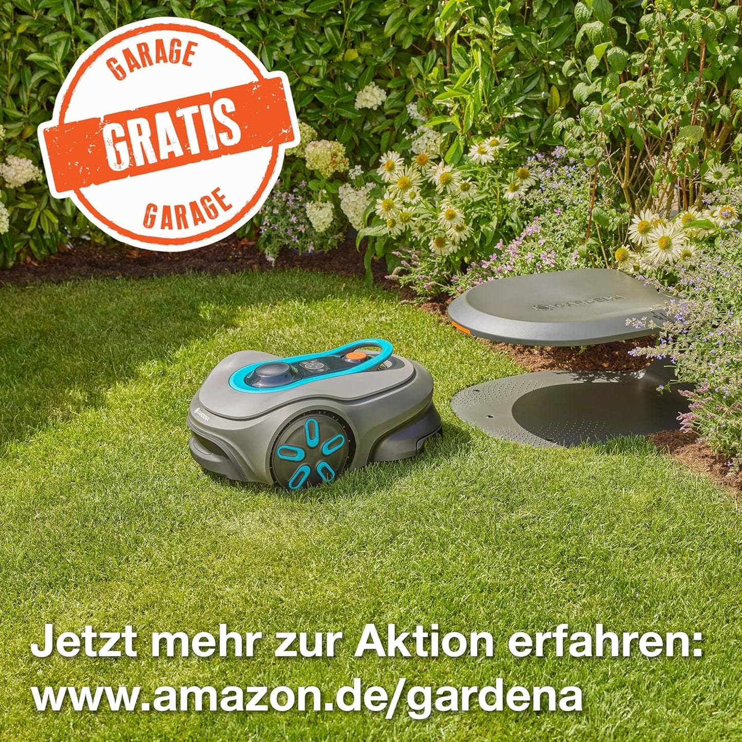 Gardena SILENO Free 1100 m² kabelloser Mähroboter, App & LONA